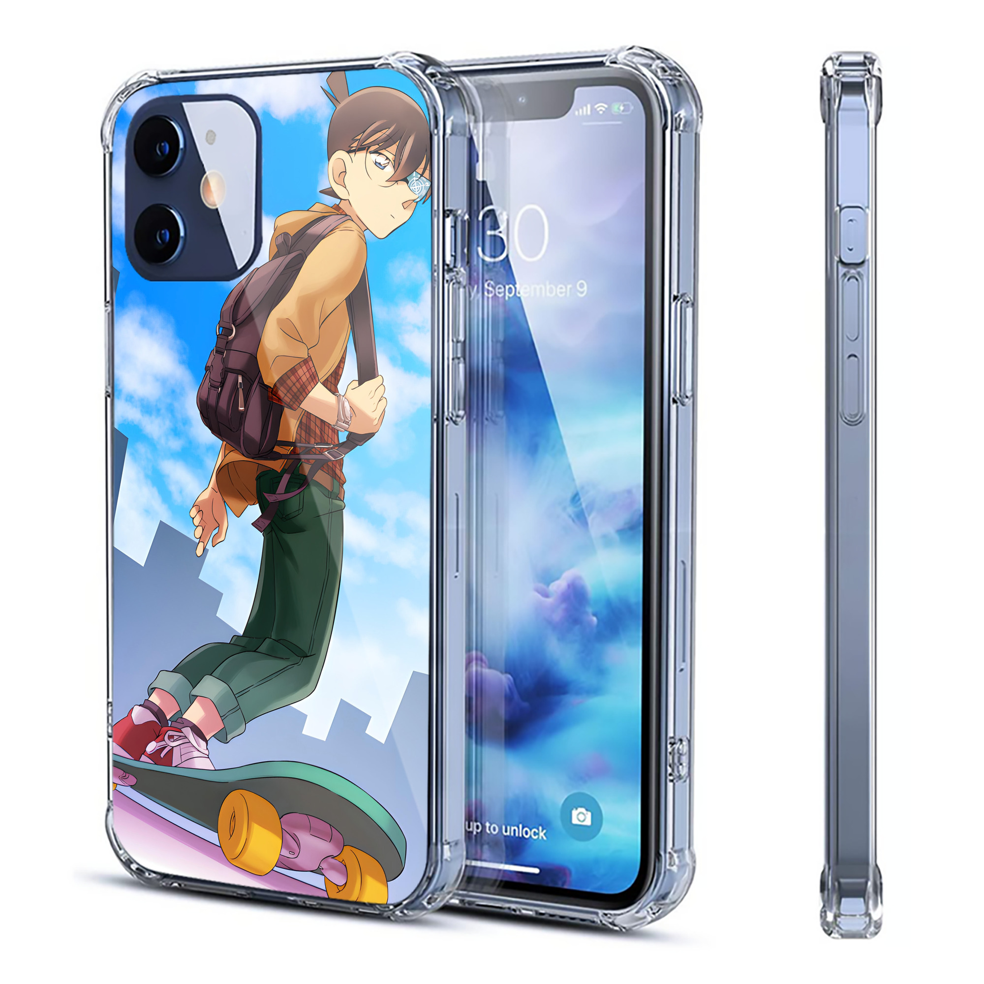 （画像用） 名探偵コナン Detective Conan 【iPhone 12シリーズ対応】透明スマホケース（クリアソフトケース）